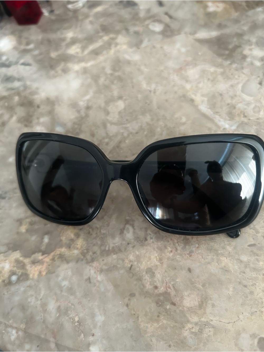 Vintage Chanel-Classic Black Oversized Women's Sunglasses